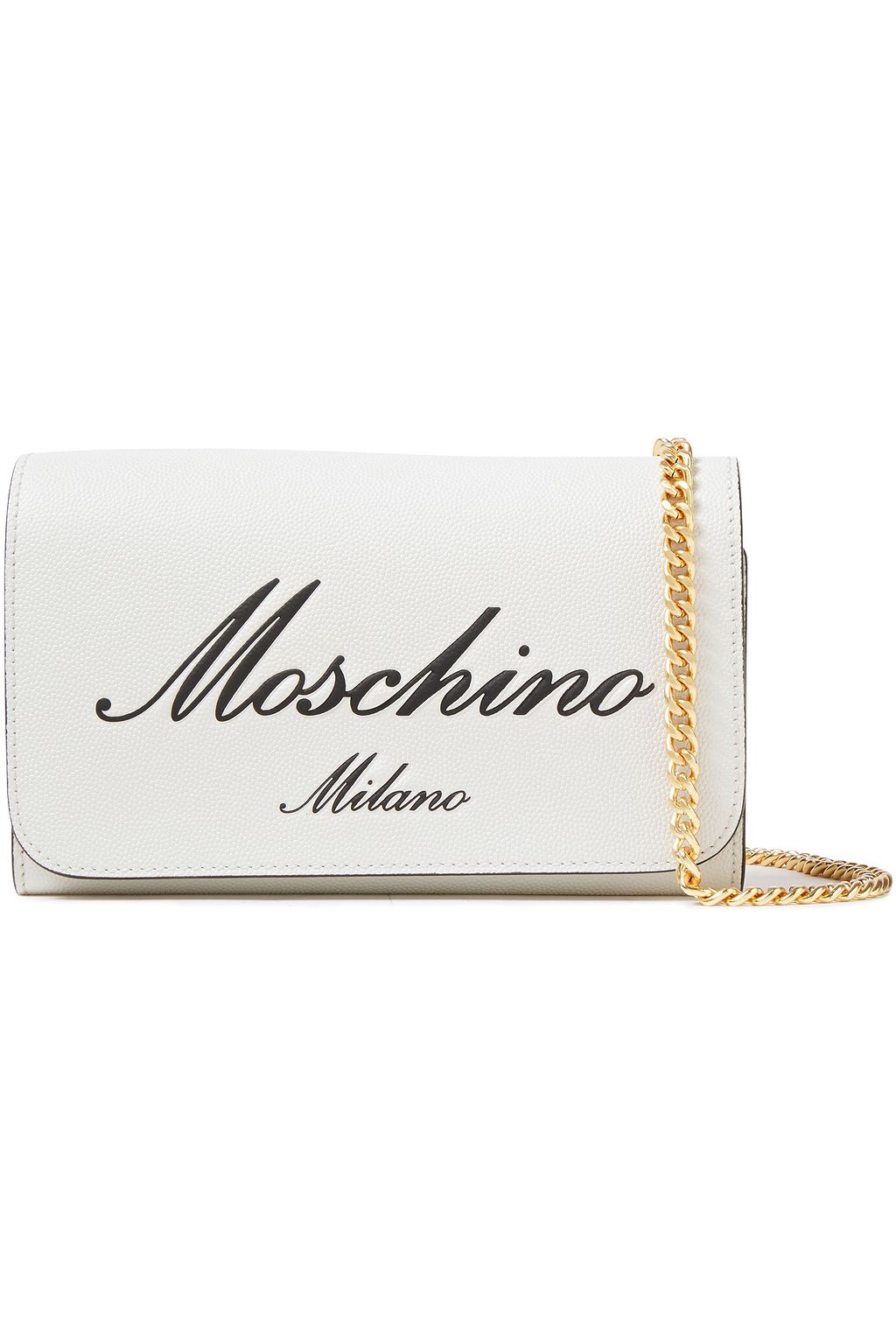 MOSCHINO Printed pebbled-leather wallet