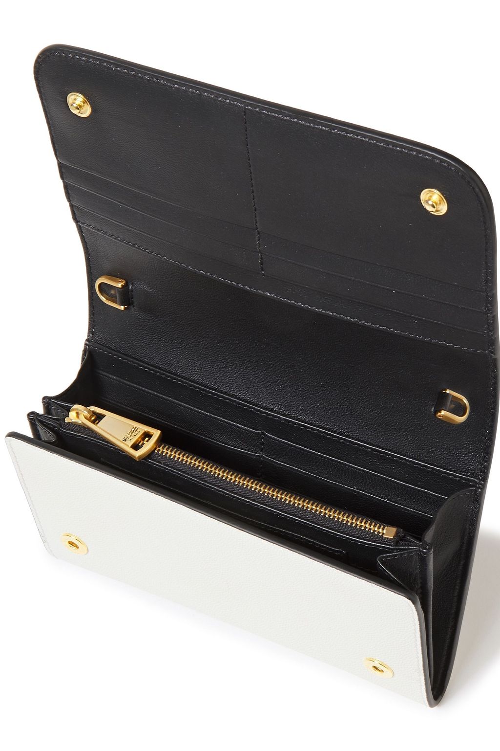 MOSCHINO Printed pebbled-leather wallet