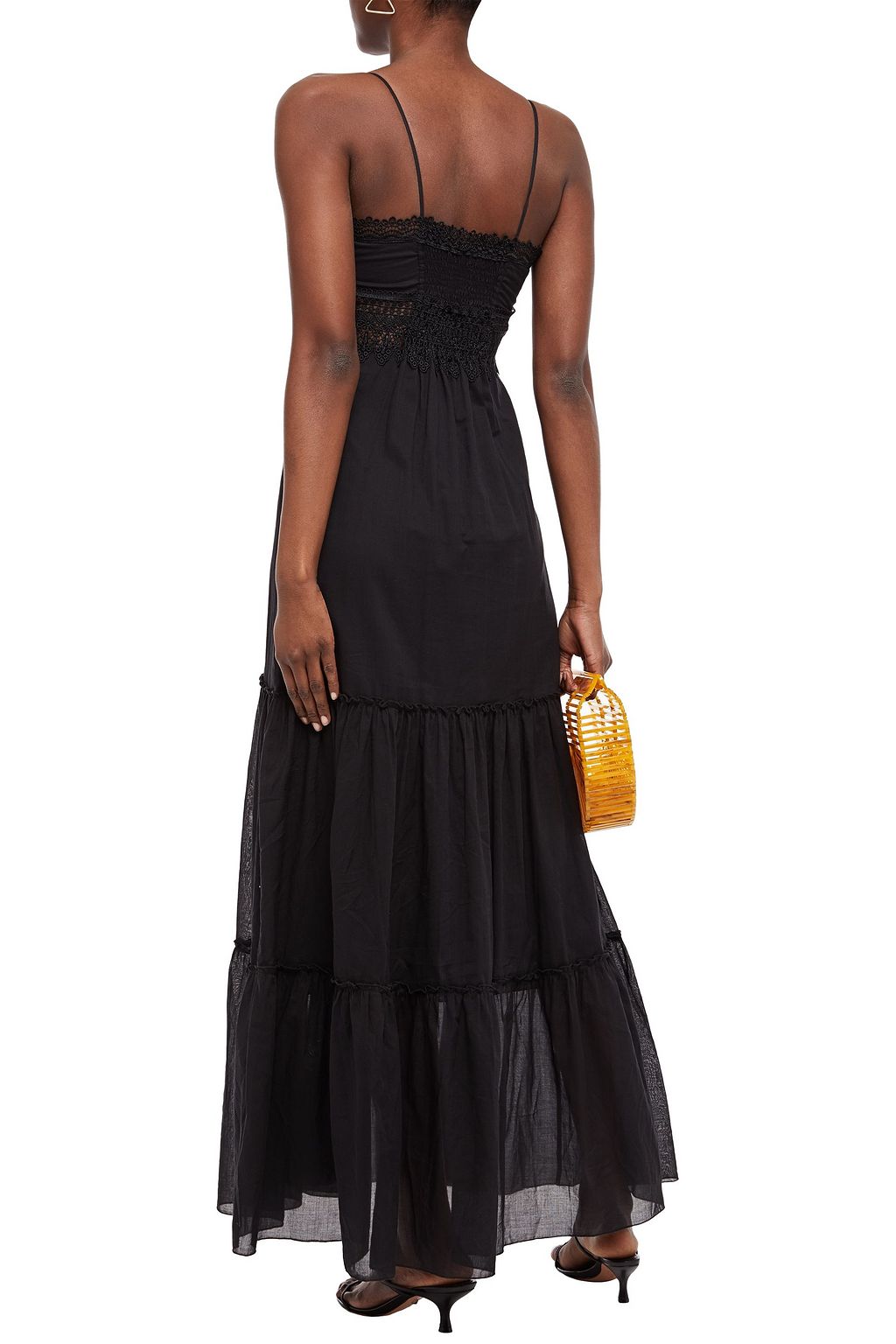 CHARO RUIZ IBIZA Crocheted lace-trimmed cotton-blend voile maxi dress