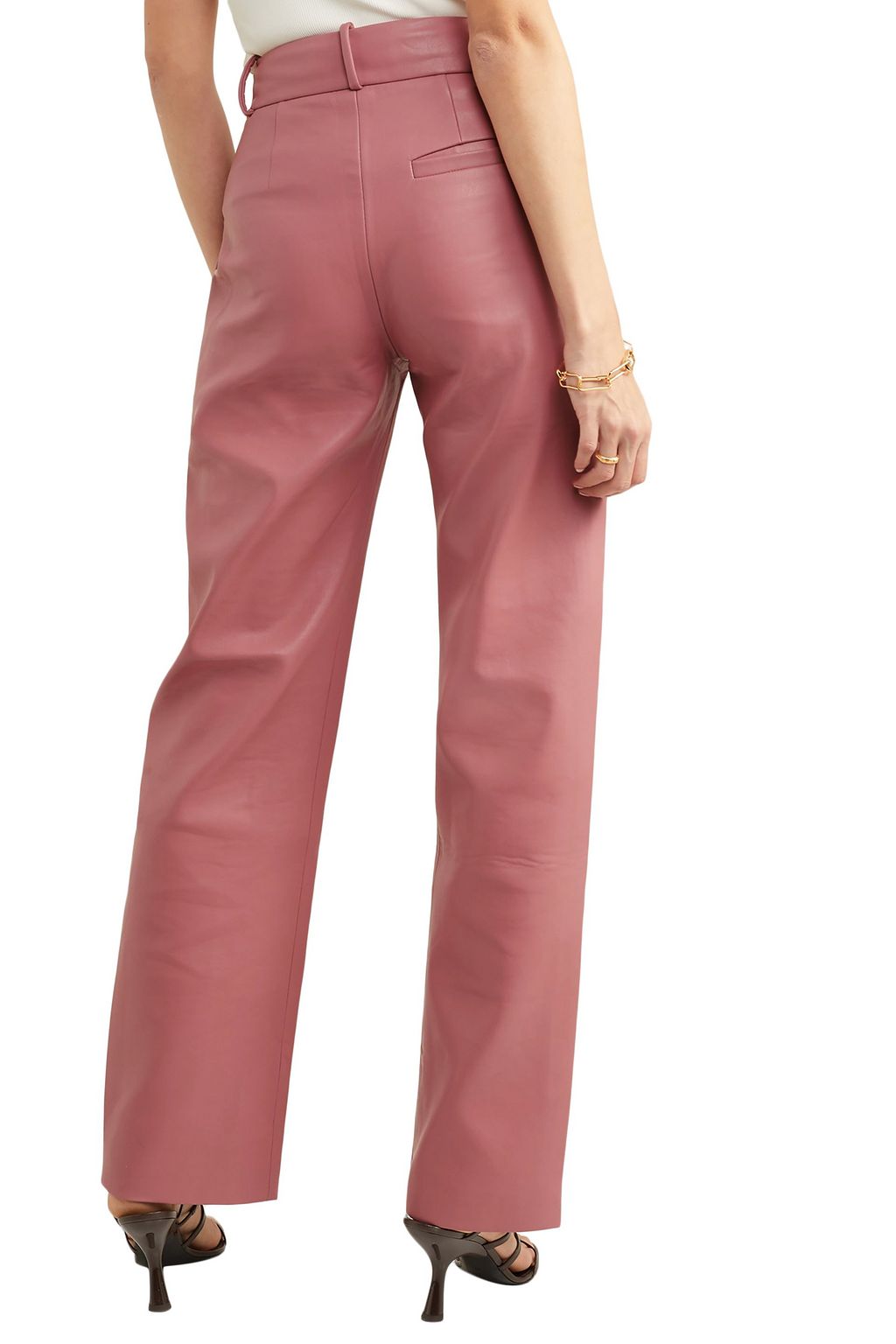 MATÉRIEL Pleated faux leather straight-leg pants