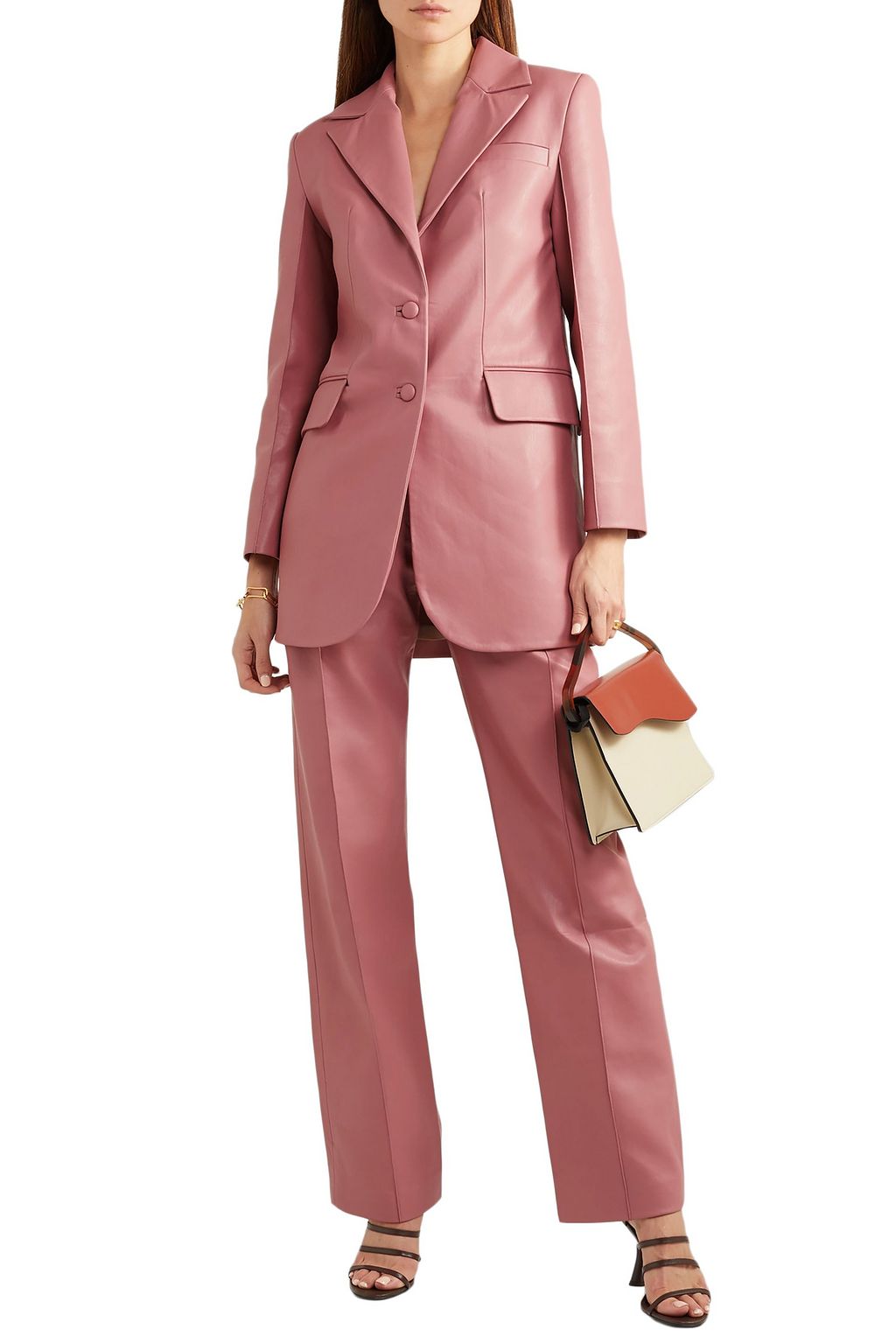 MATÉRIEL Pleated faux leather straight-leg pants