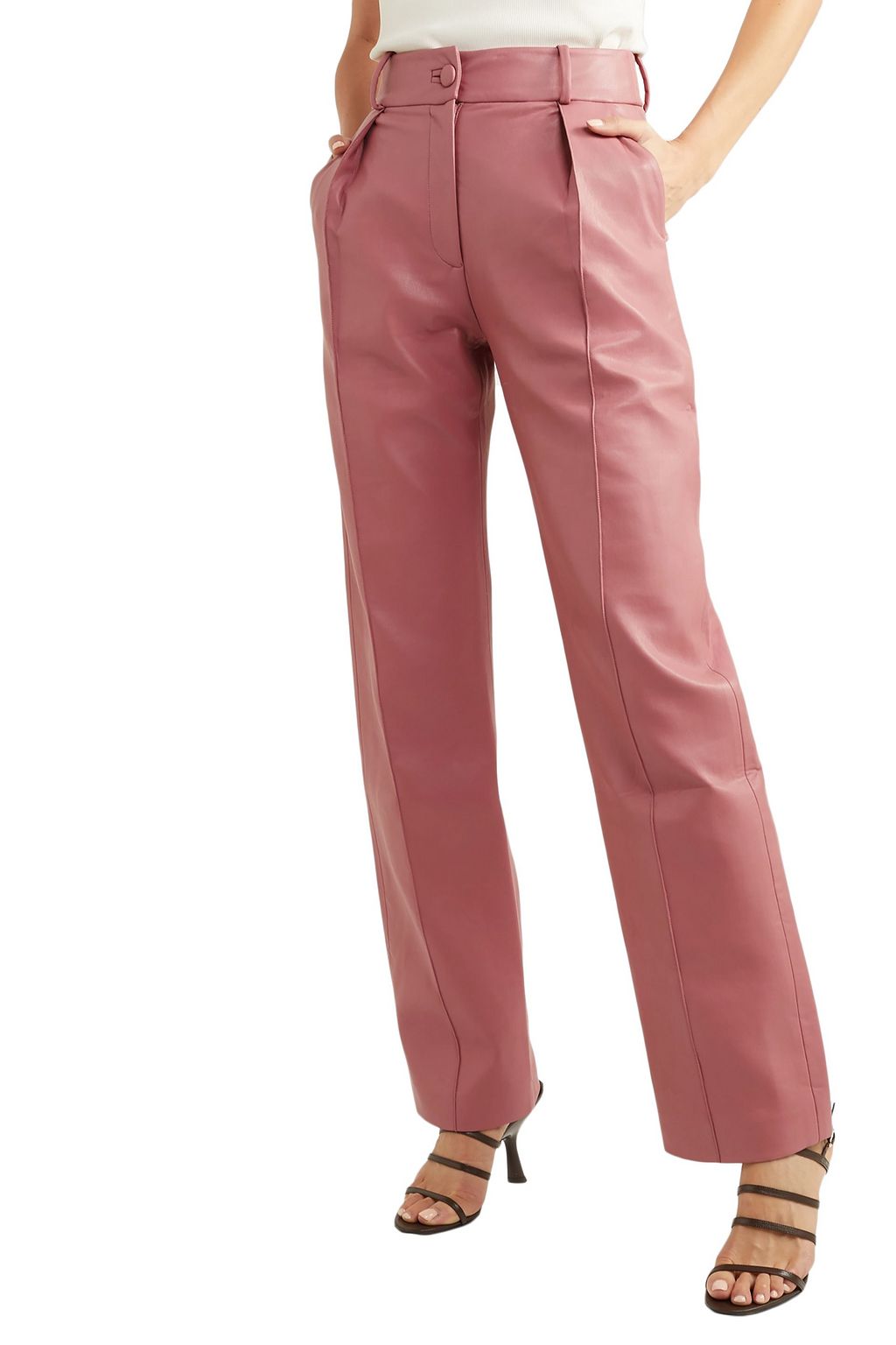 MATÉRIEL Pleated faux leather straight-leg pants