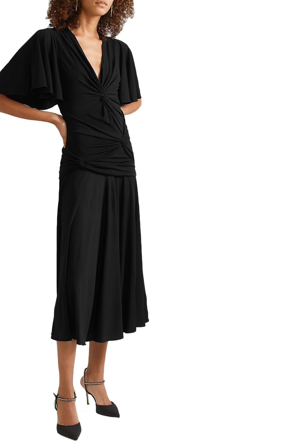 MICHAEL KORS COLLECTION Twisted ruched jersey midi dress