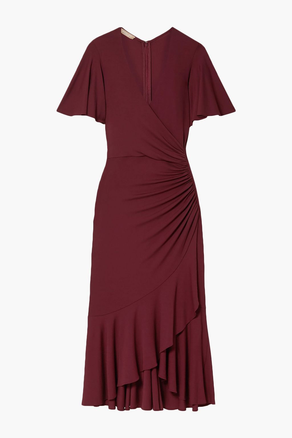 Burgundy Wrap-effect ruched stretch 