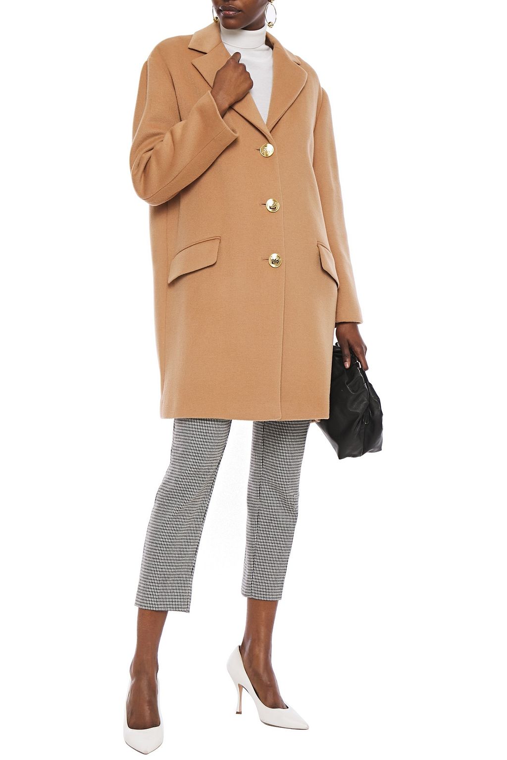 BOUTIQUE MOSCHINO Brushed wool-blend coat
