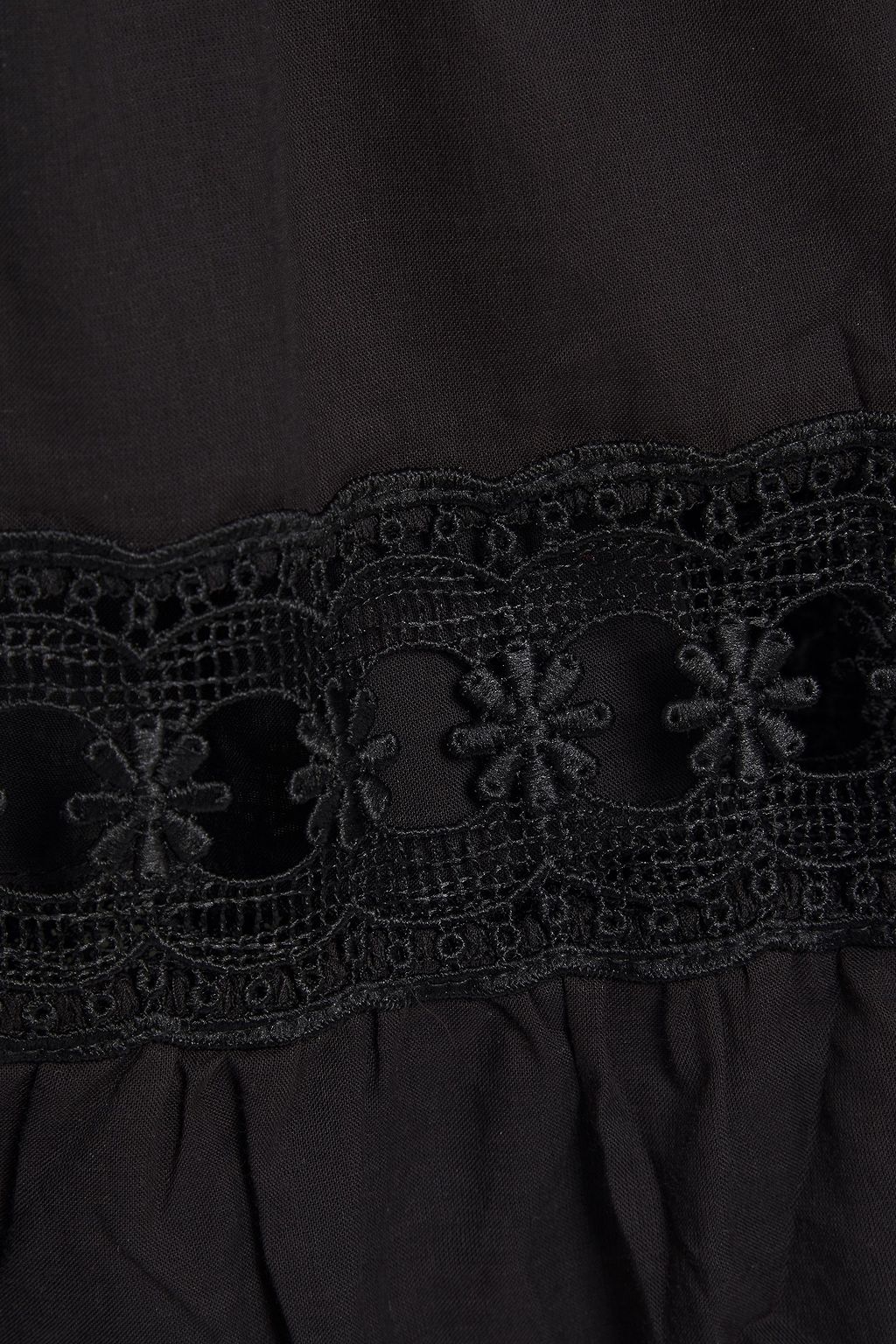 CHARO RUIZ IBIZA Emma crocheted lace-paneled cotton-blend voile maxi skirt