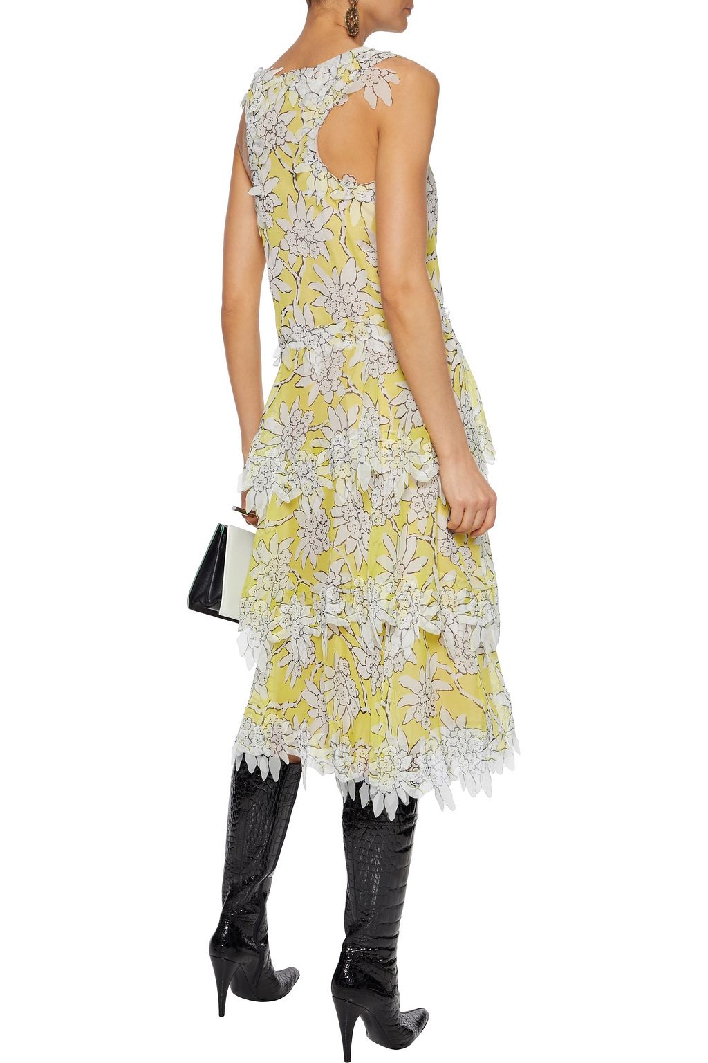 VALENTINO GARAVANI Tiered floral-print silk-chiffon midi dress