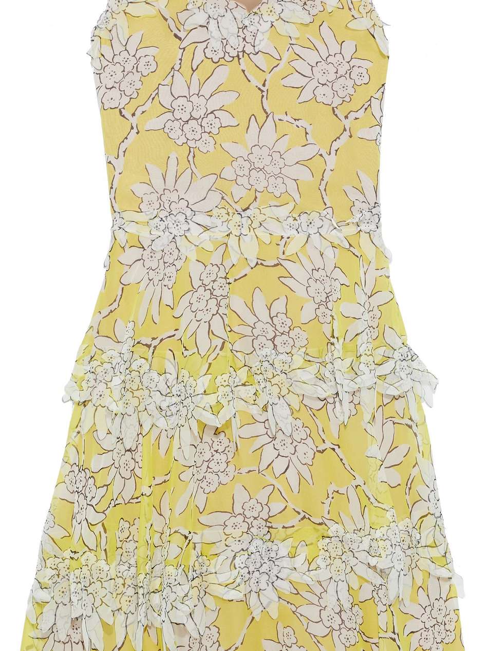 tiered floral-print silk-chiffon midi dress
