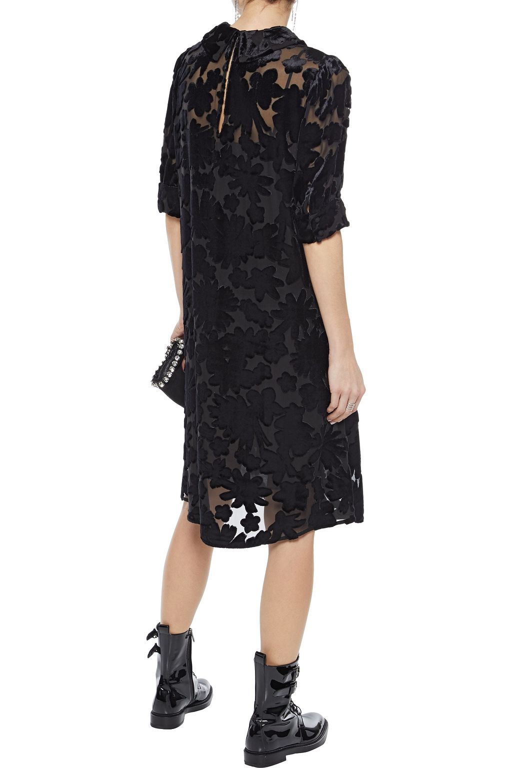MCQ ALEXANDER MCQUEEN Devoré silk-velvet dress