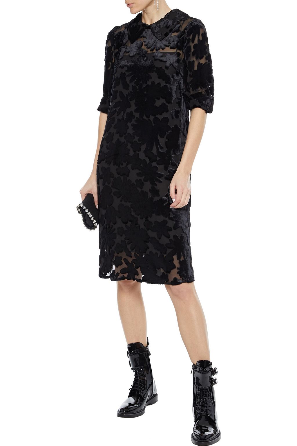MCQ ALEXANDER MCQUEEN Devoré silk-velvet dress