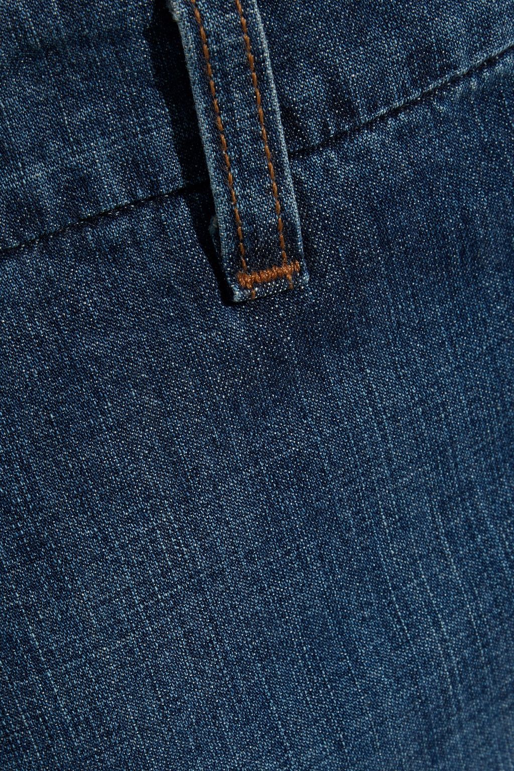 low rise tapered jeans