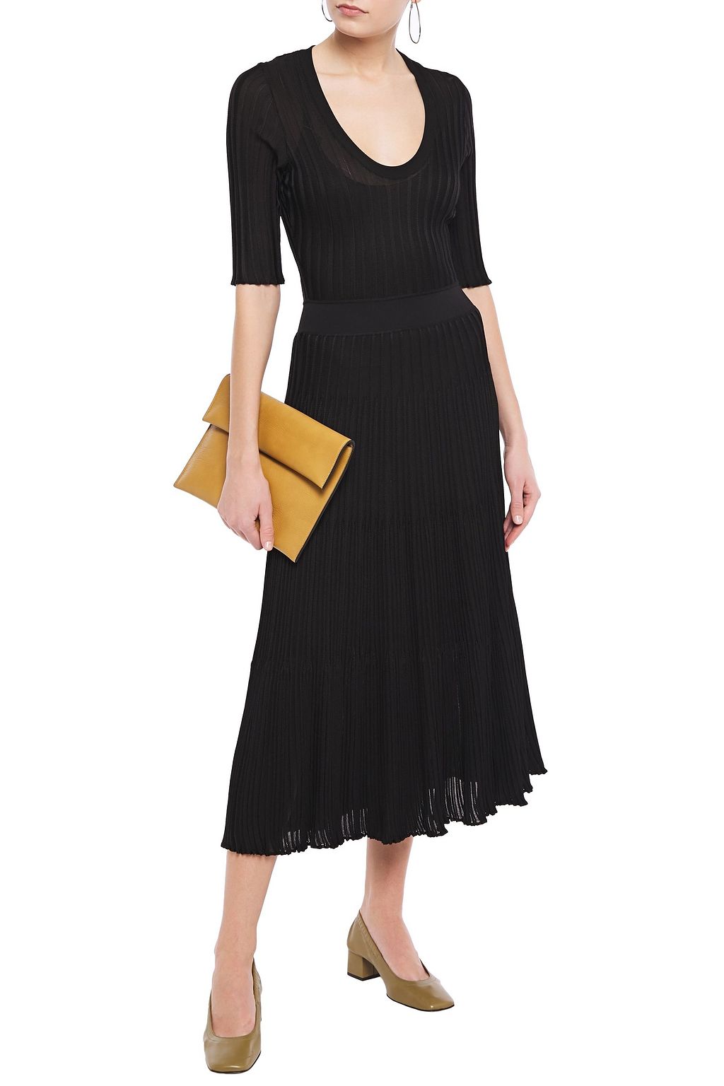 CASASOLA Ribbed-knit midi dress