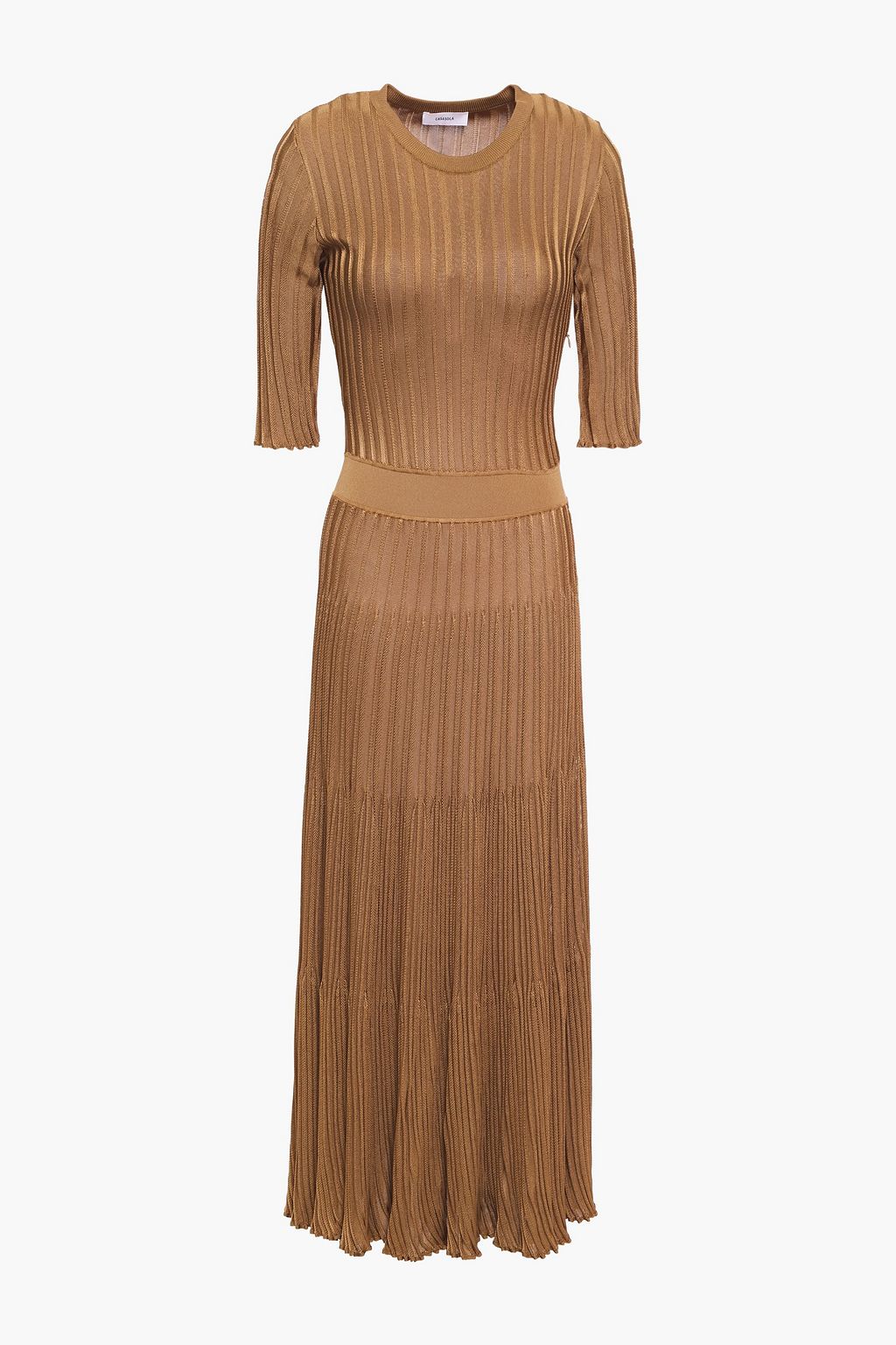 ribbed knitted midi dress