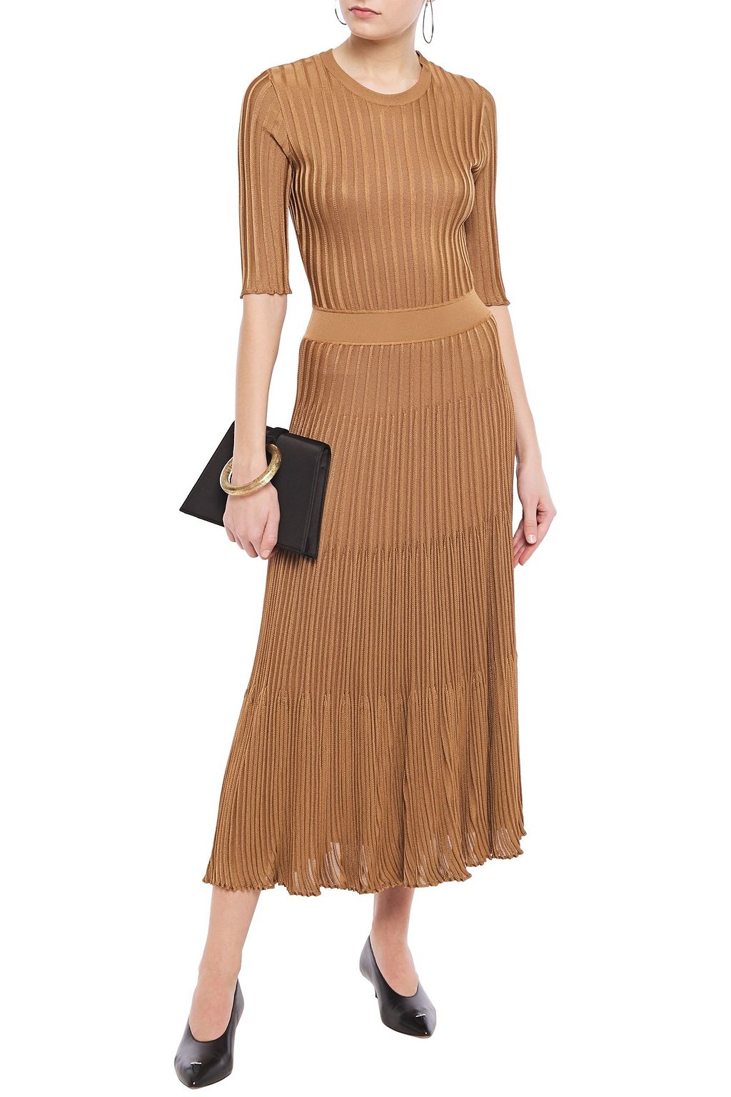 CASASOLA Tullia ribbed-knit midi dress