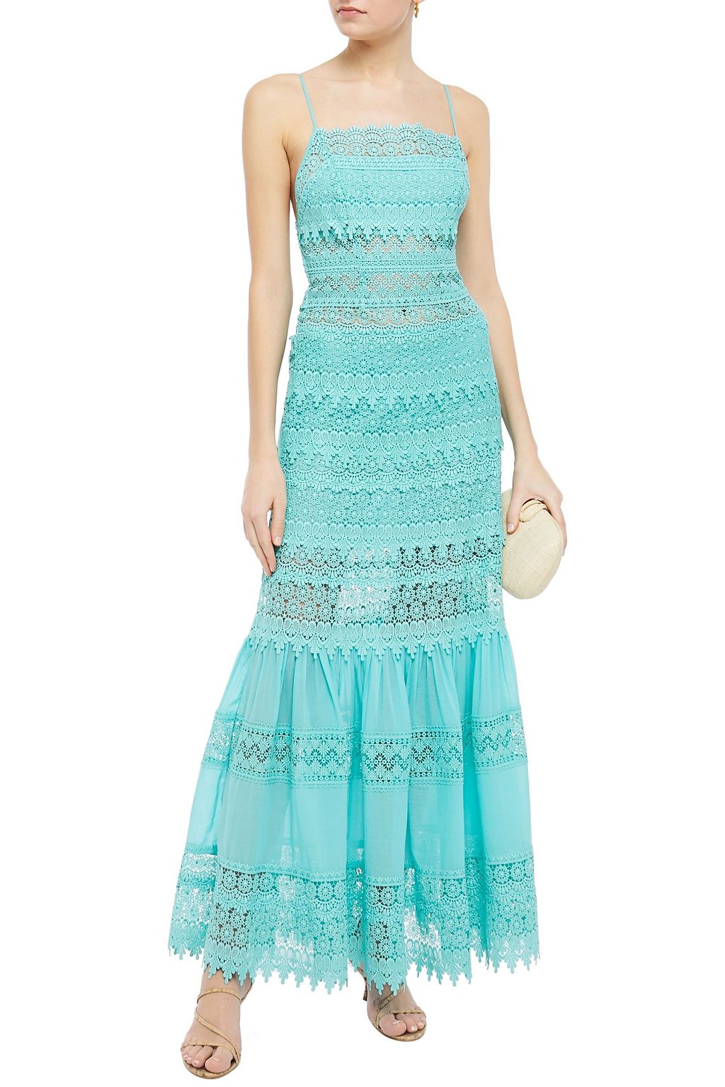 CHARO RUIZ IBIZA Crocheted lace and cotton-blend voile maxi dress