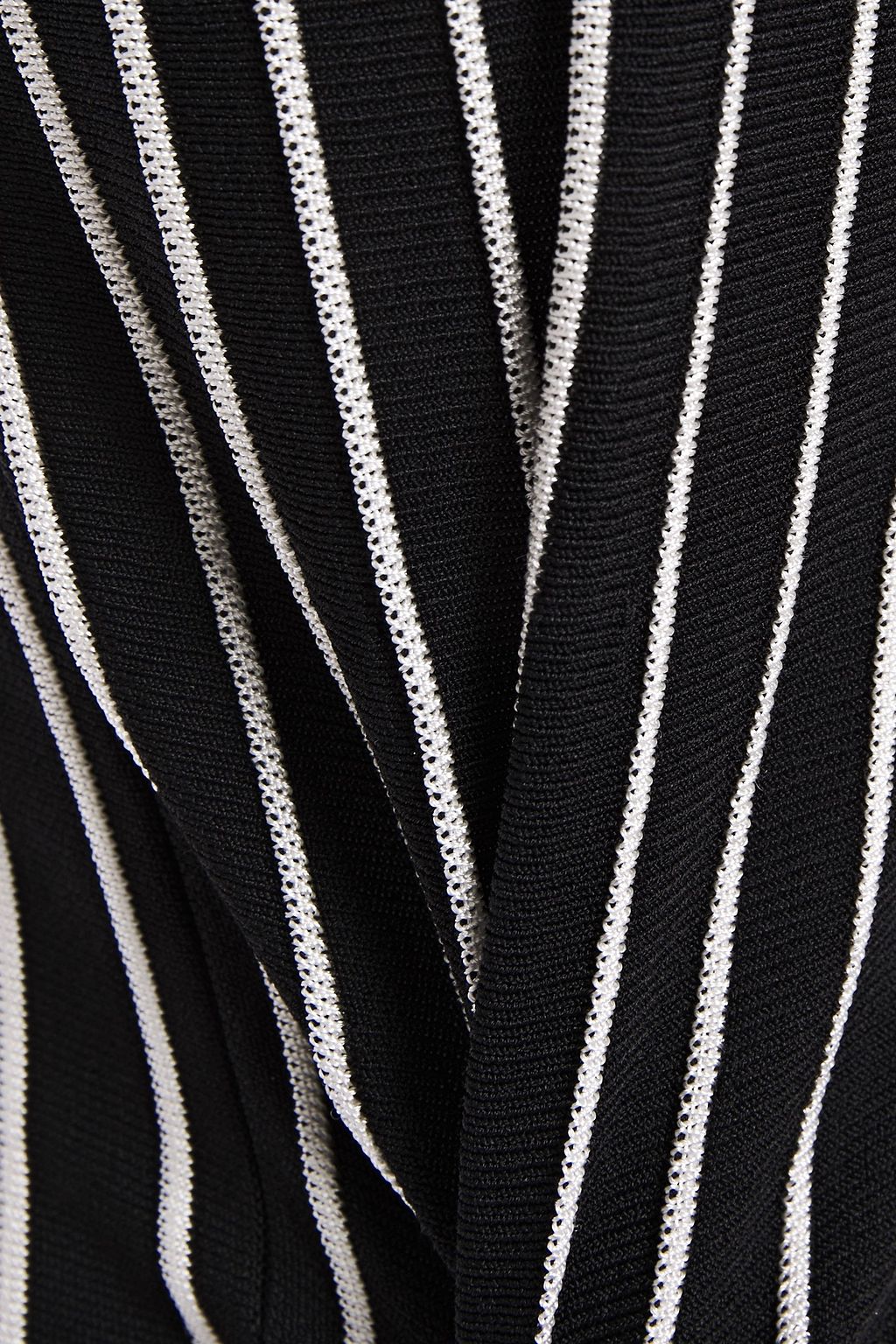 CASASOLA Pleated striped jacquard-knit midi dress