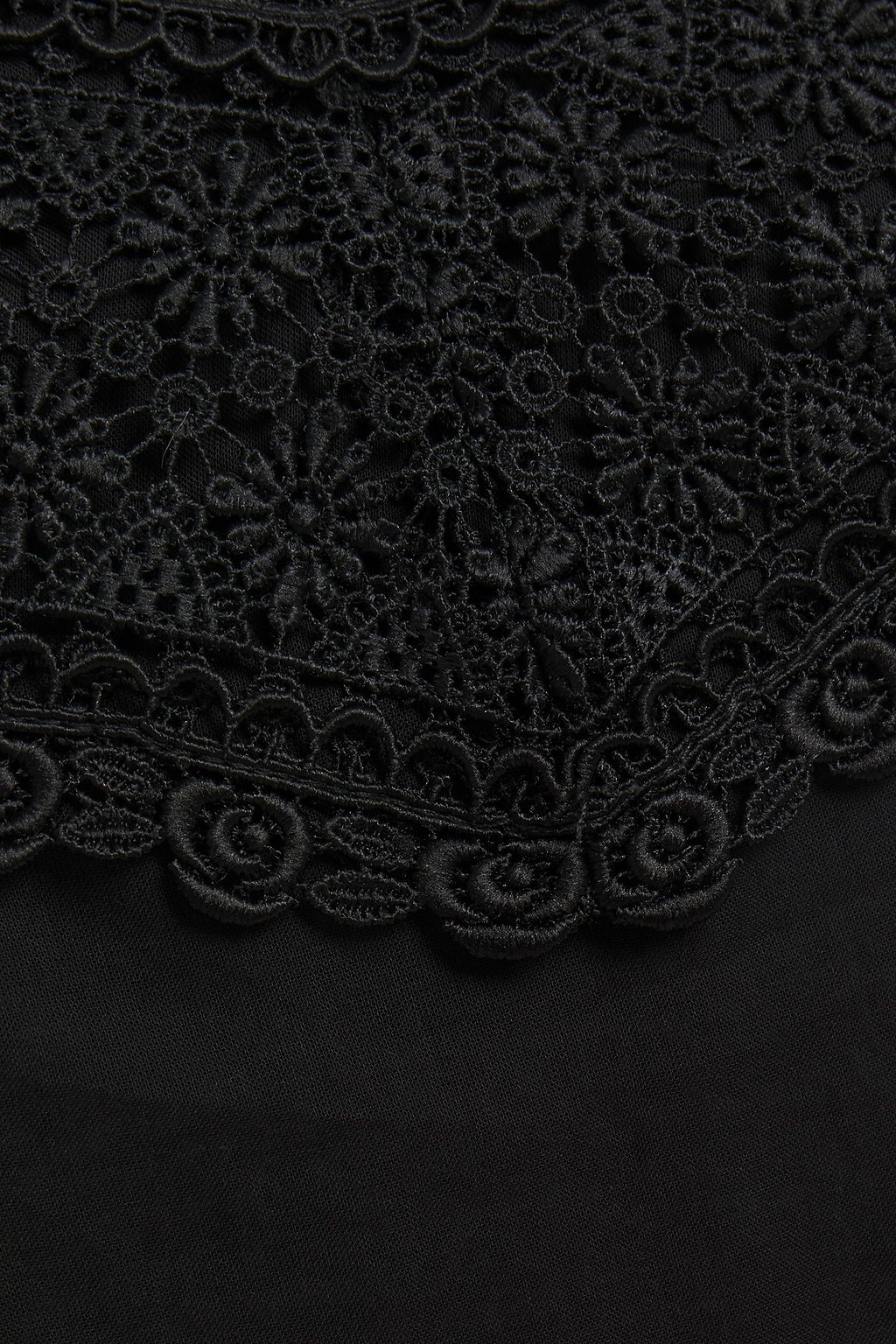 CHARO RUIZ IBIZA Volantes crocheted lace-trimmed cotton-blend voile mini dress