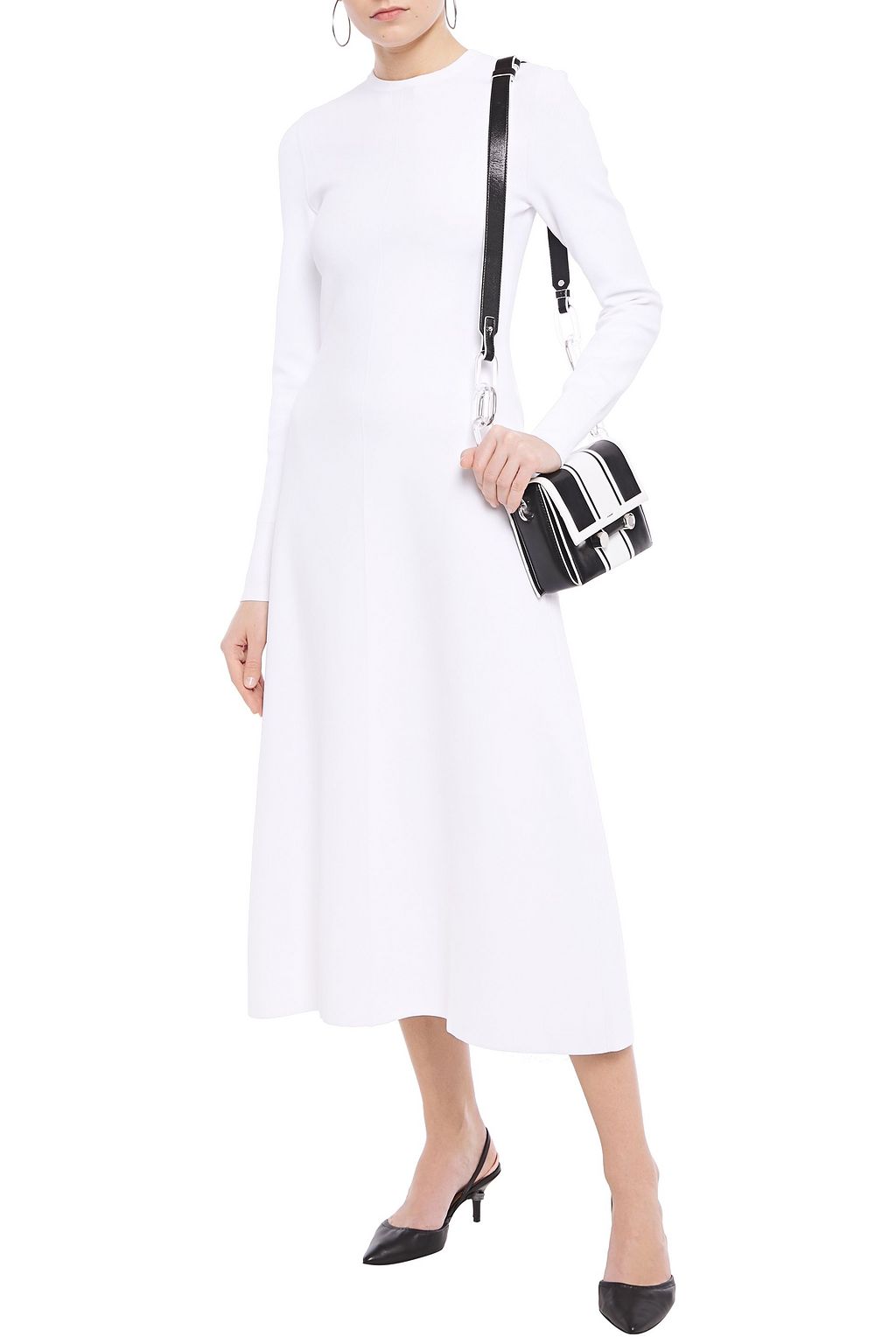 CASASOLA Flared stretch-knit midi dress