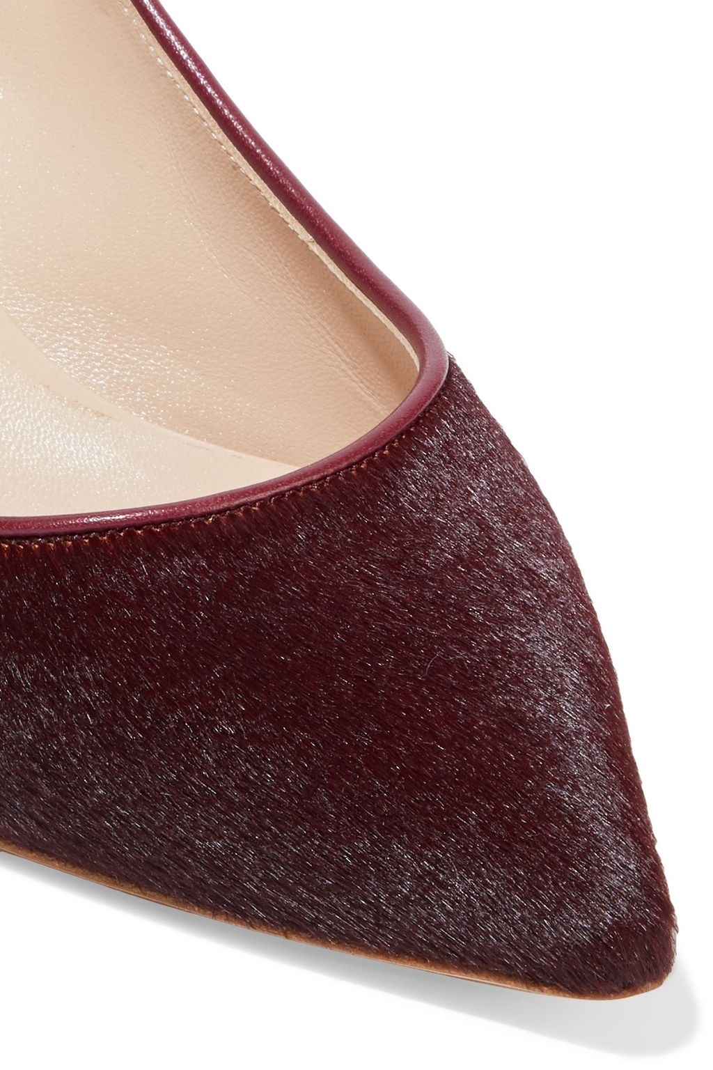 CASADEI Perfect leather-trimmed calf hair pumps