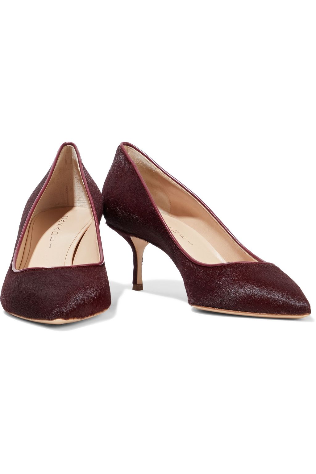 CASADEI Perfect leather-trimmed calf hair pumps