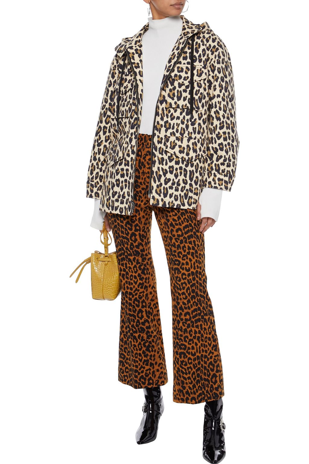 ALICE + OLIVIA Russo leopard-print cotton-blend twill hooded jacket