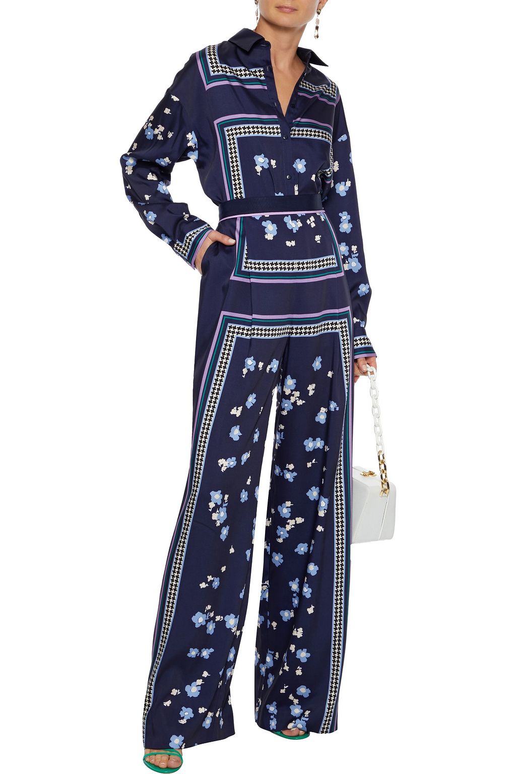 LELA ROSE Printed satin shirt