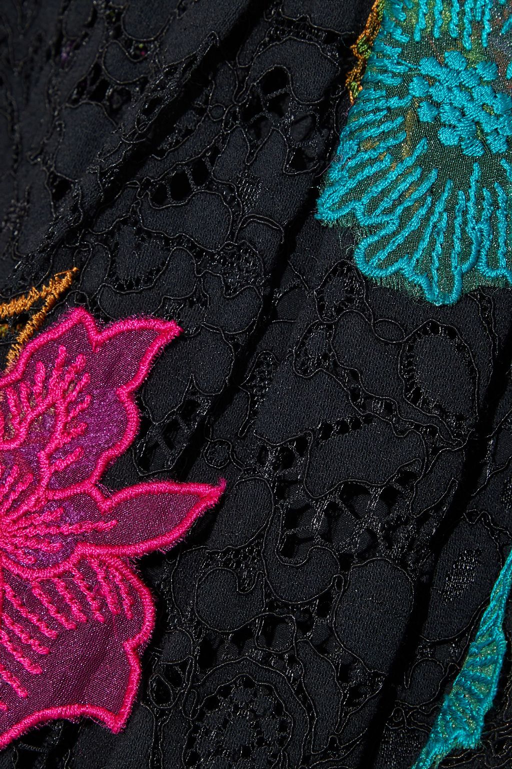 ALICE + OLIVIA Becca floral-appliquéd embroidered corded lace mini dress