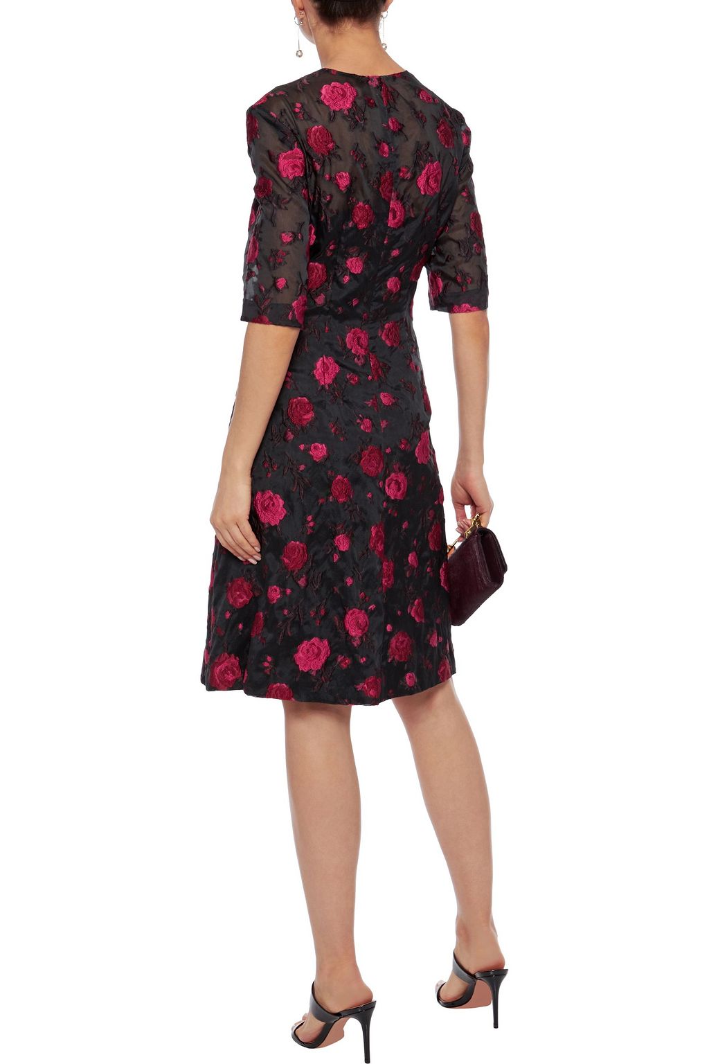 LELA ROSE Fil coupé organza dress