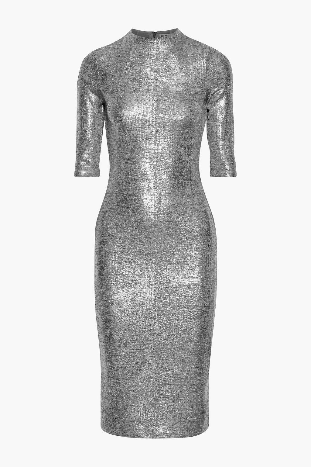 alice and olivia delora metallic dress