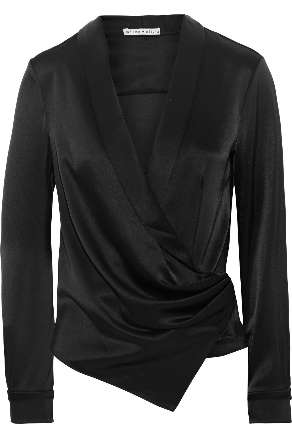 white satin wrap blouse