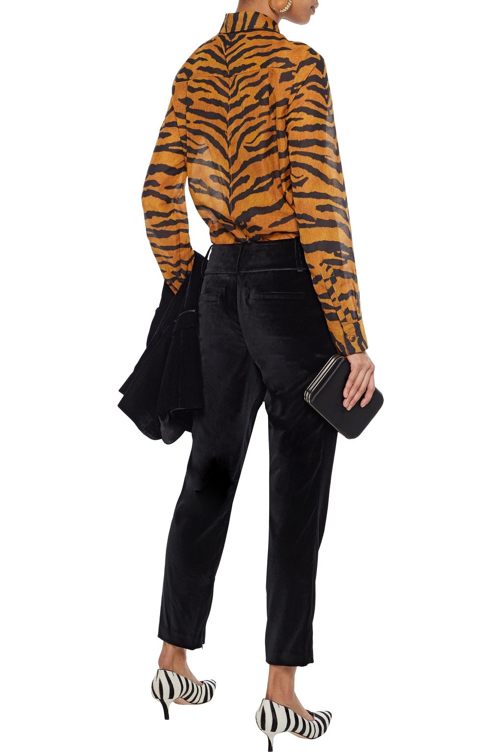 ALICE + OLIVIA Stacey cropped velvet slim-leg pants