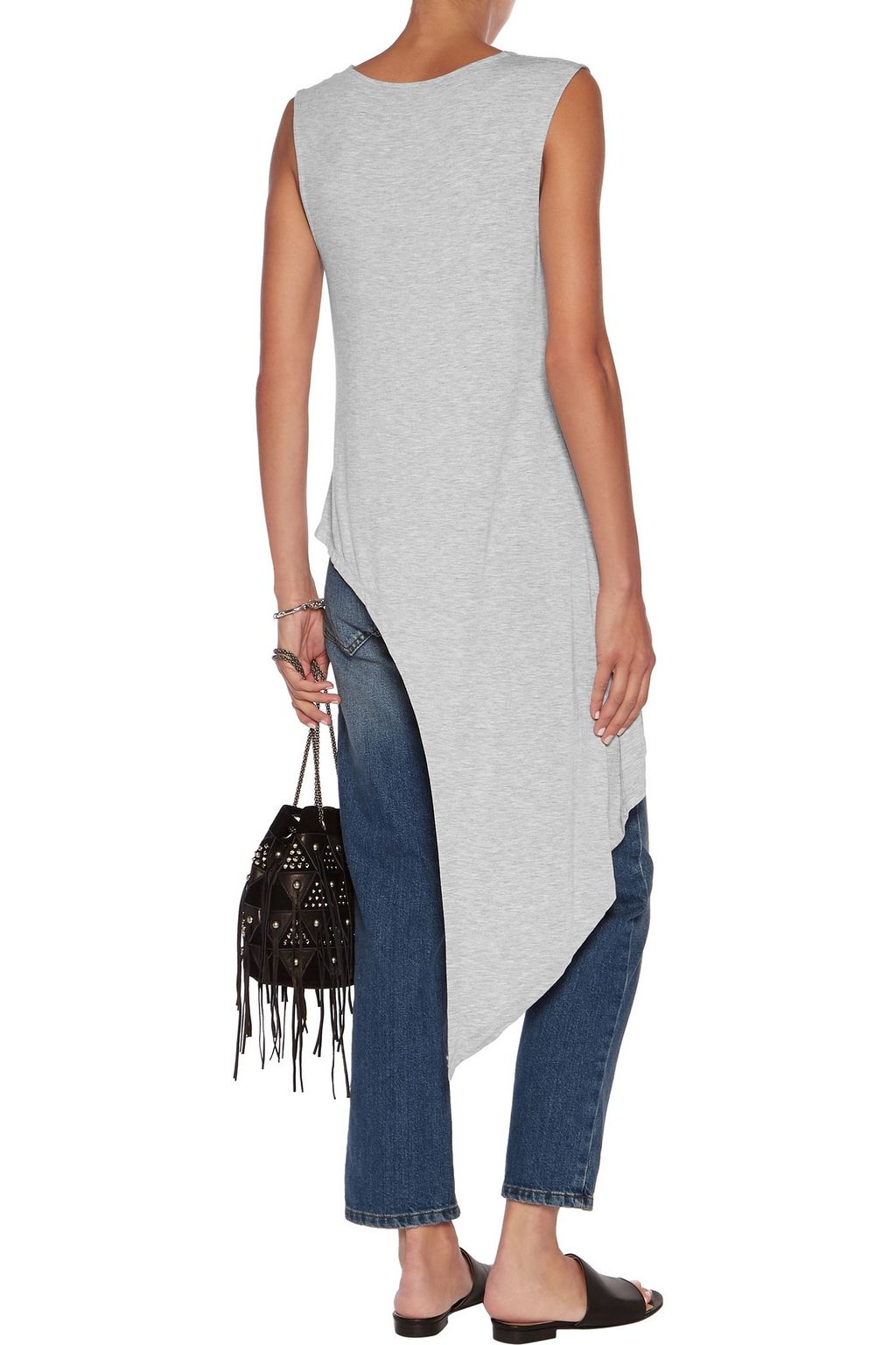 HAUTE HIPPIE Asymmetric modal-blend jersey tank
