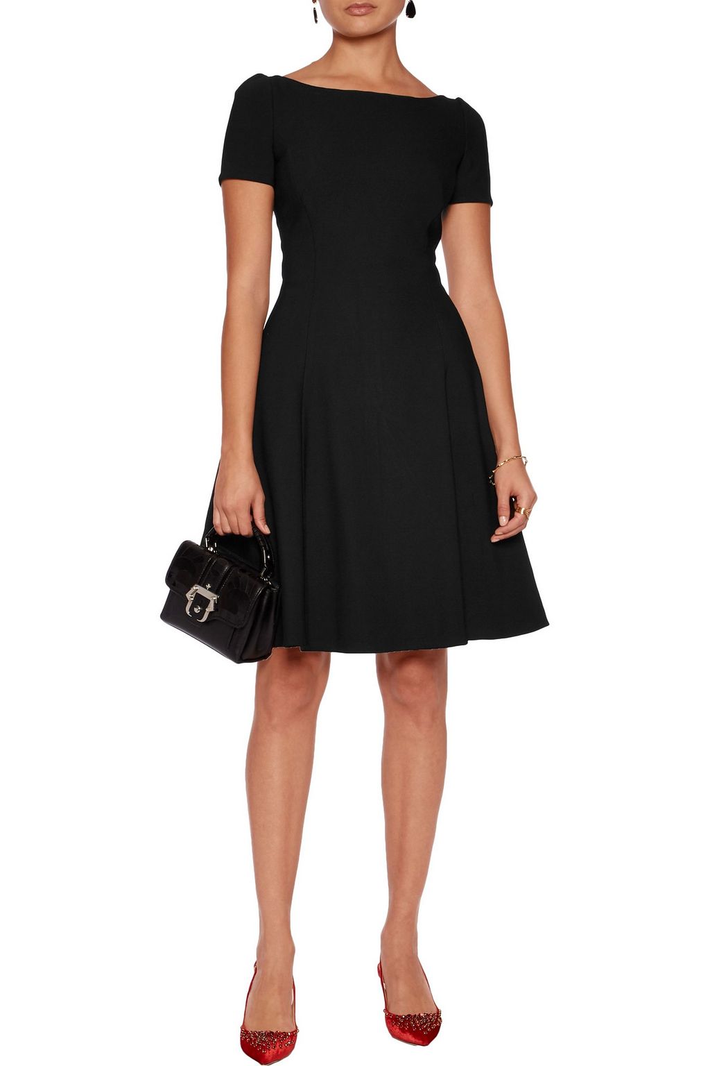 DOLCE&GABBANA Crystal-embellished cutout cady dress