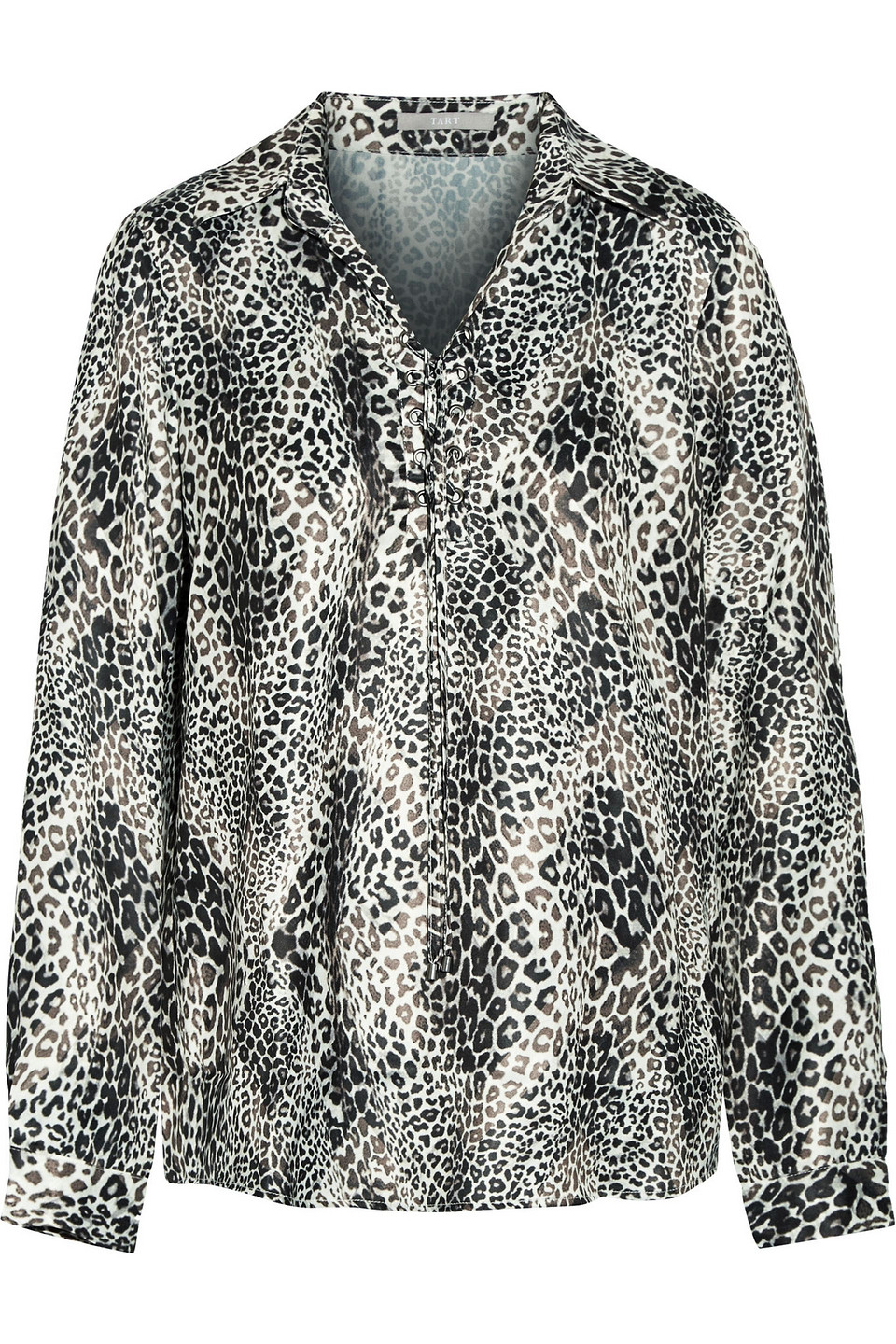 Leopard-print satin blouse