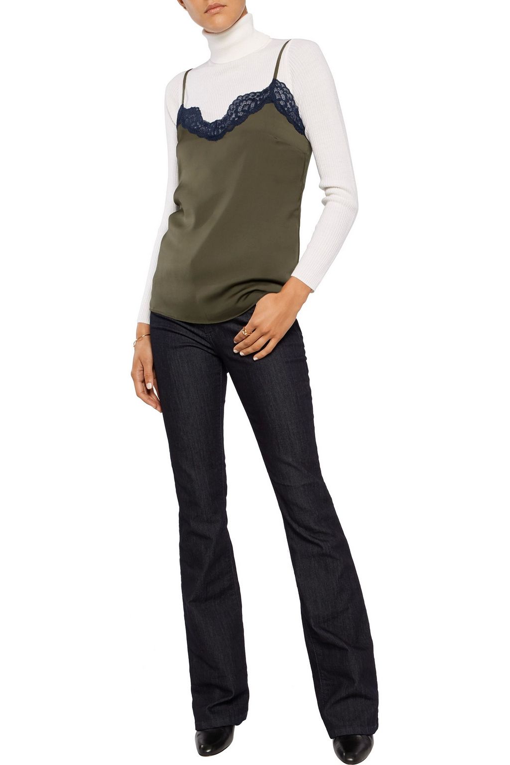 IRIS & INK Eloise lace-trimmed crepe de chine camisole
