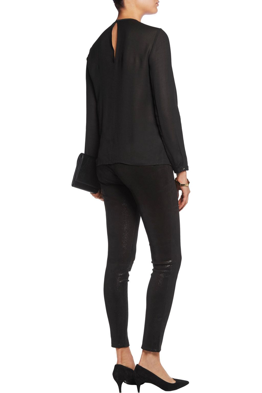 J BRAND Edita glittered stretch-leather leggings