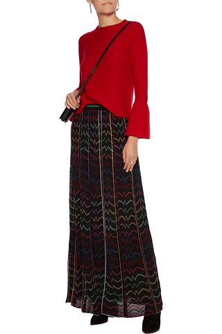 black crochet maxi skirt