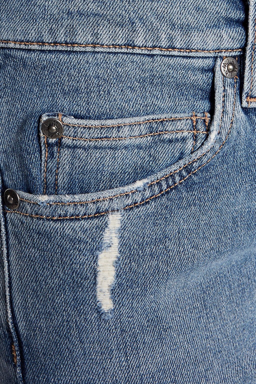 M.I.H JEANS Cropped distressed mid-rise skinny jeans