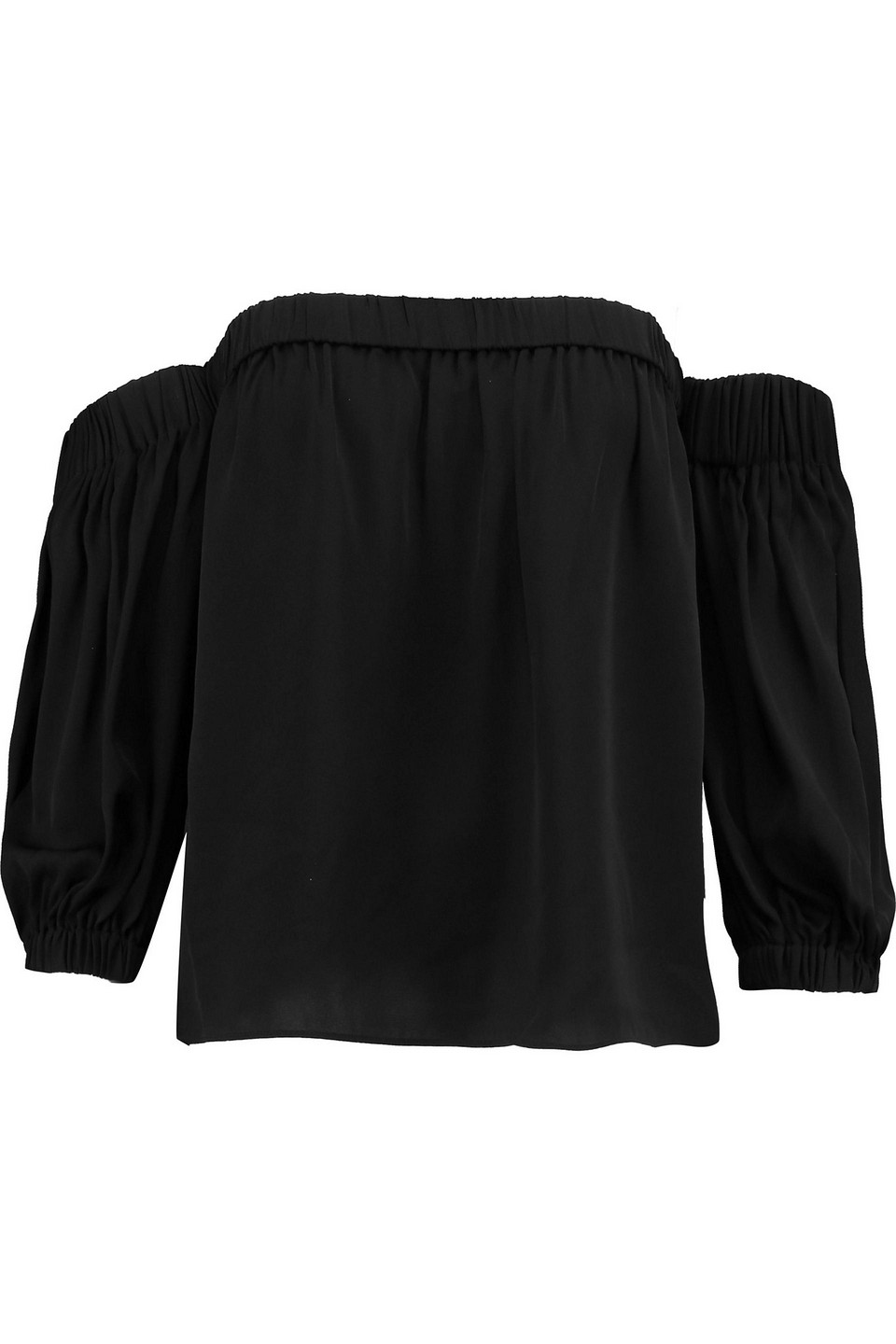 milly - off-the-shoulder stretch-silk top - black - m
