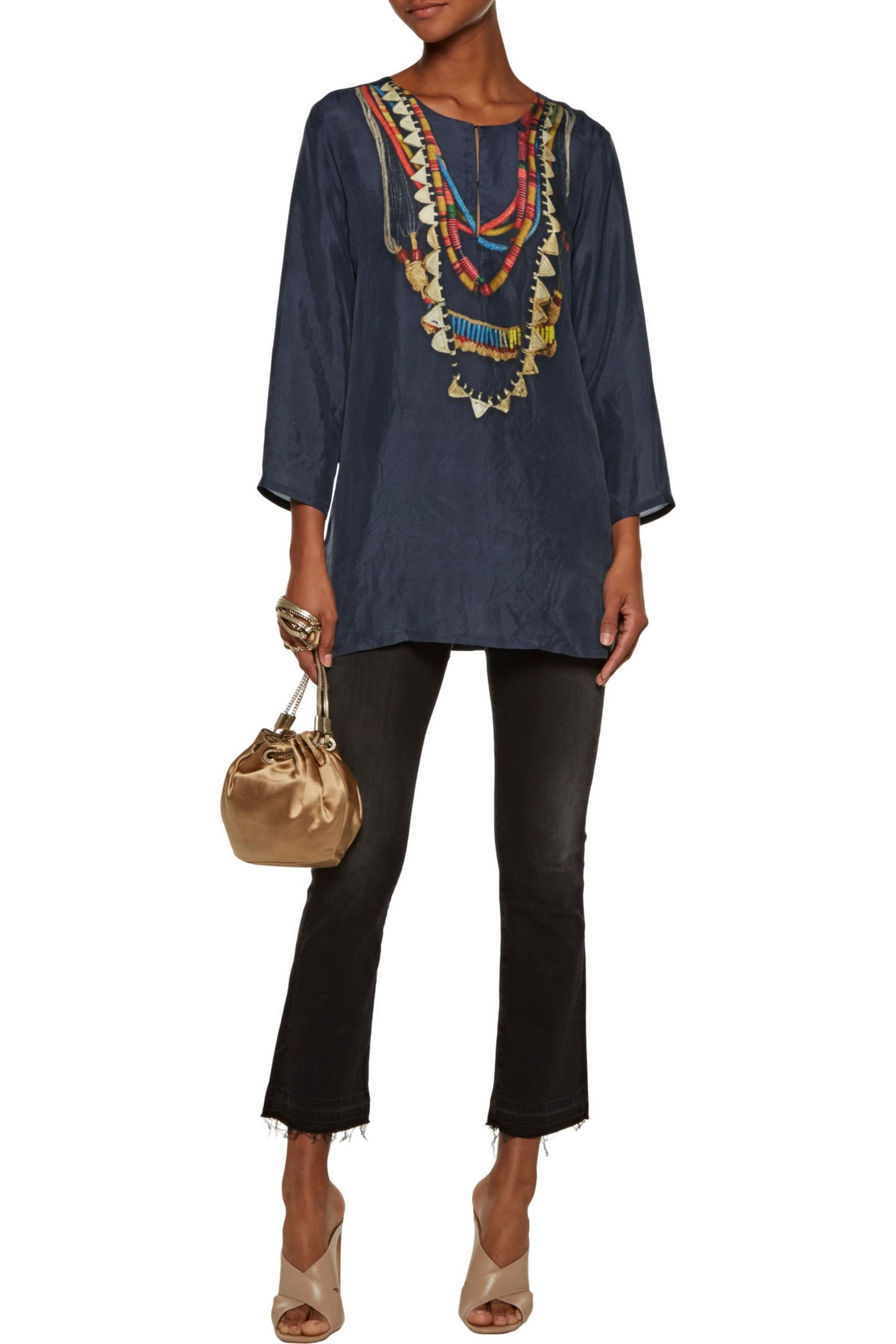 Figue Iris printed washed-silk broadcloth tunic
