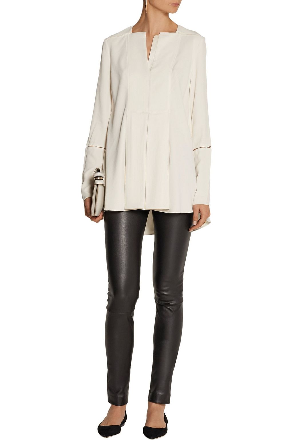THE ROW Moto stretch-leather leggings