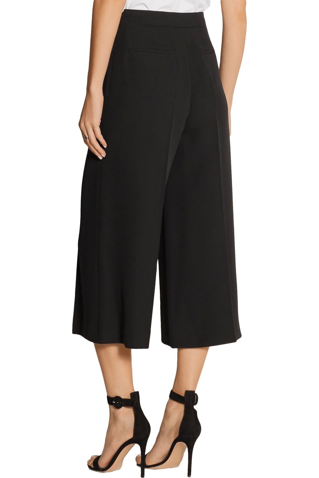 VALENTINO GARAVANI Cropped silk-crepe wide-leg pants