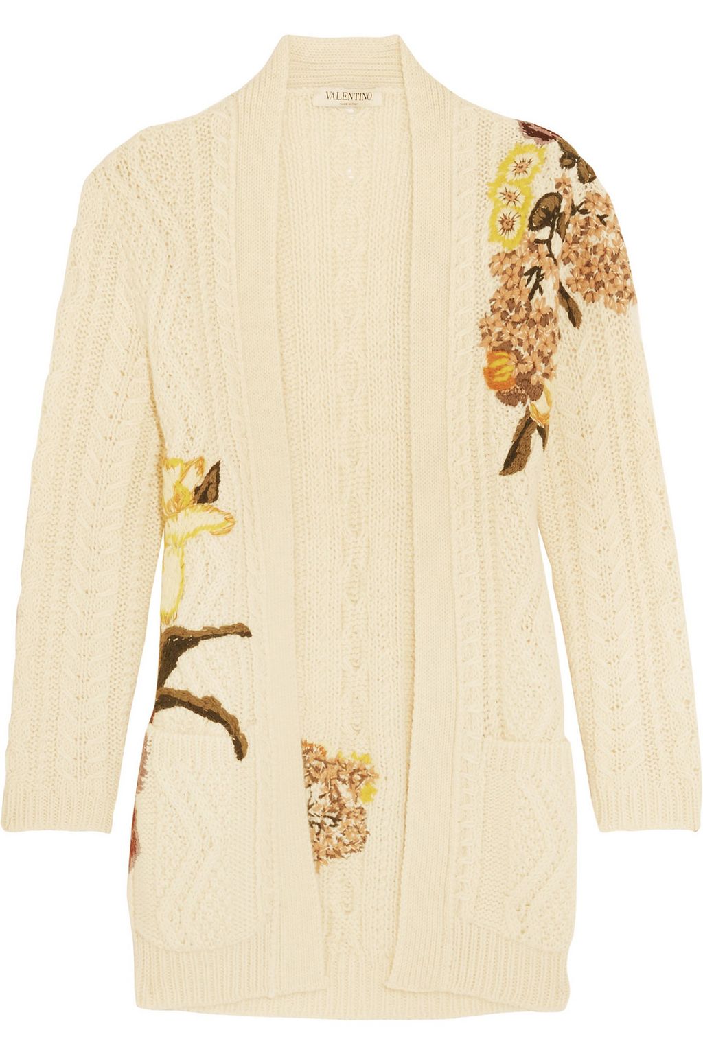 alpaca blend cable knit cardigan