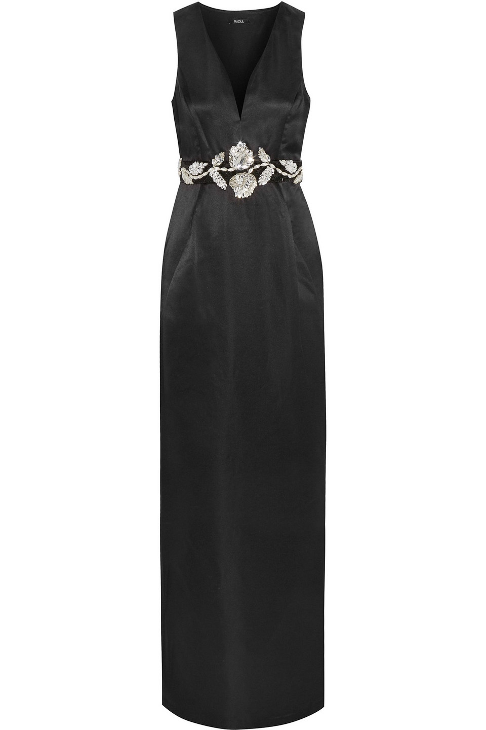 raoul - azalea embellished satin gown - black - fr 32