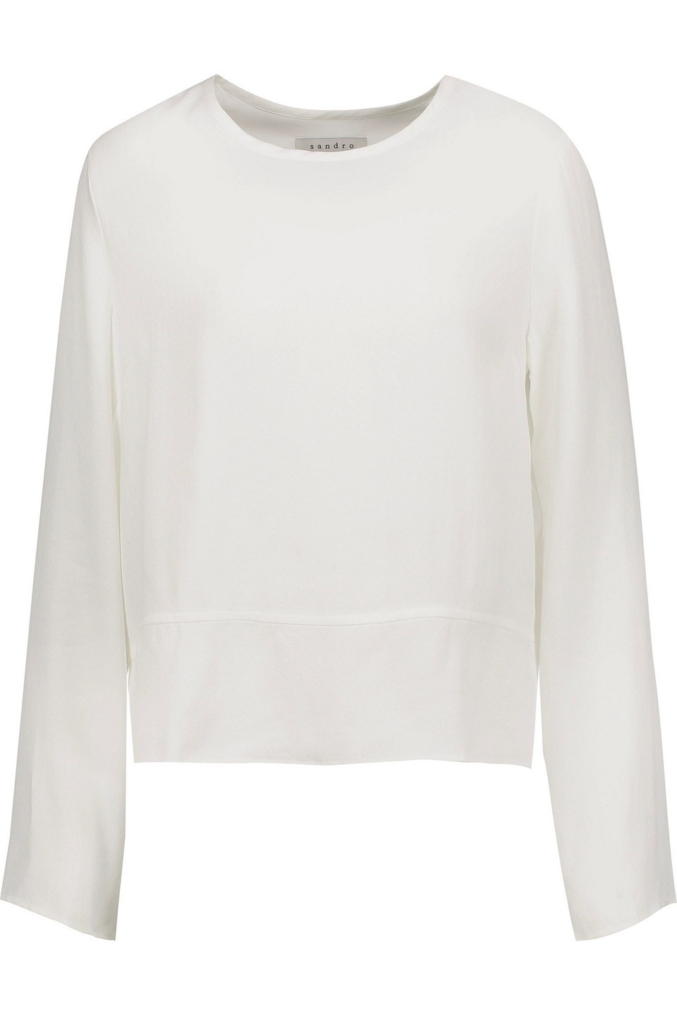 sandro - cutout jacquard top - white - 2