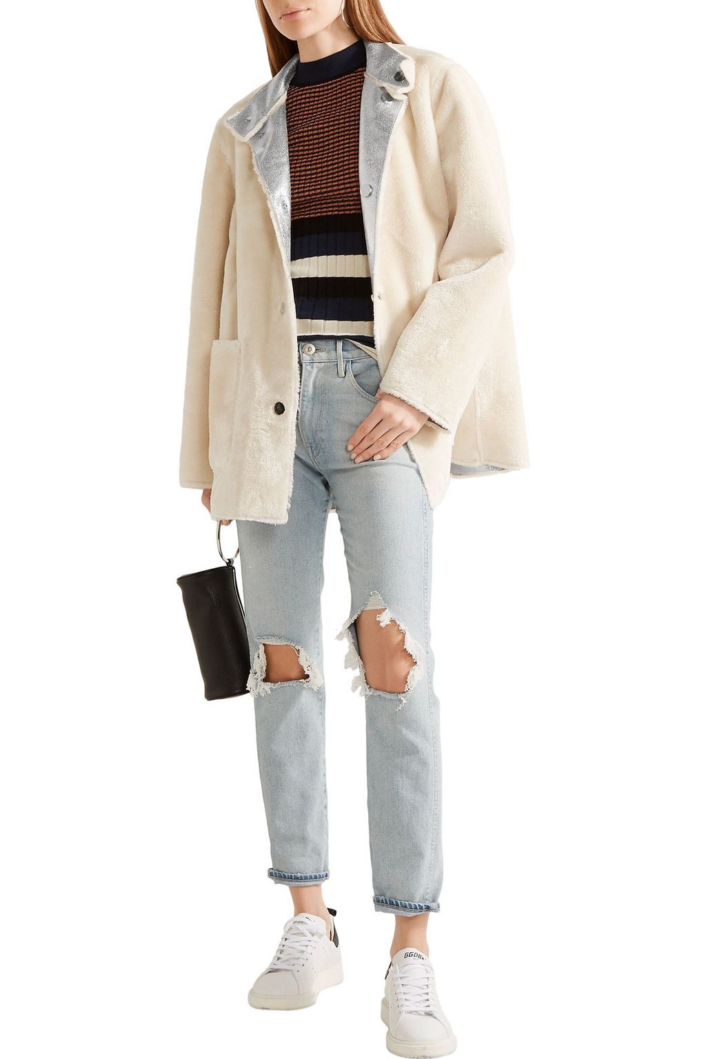OPENING CEREMONY Culver reversible metallic faux shearling coat