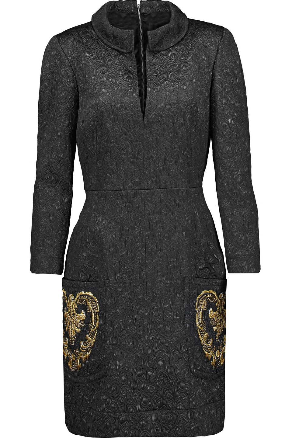 philosophy di lorenzo serafini - embroidered satin-jacquard mini dress - black - it 40