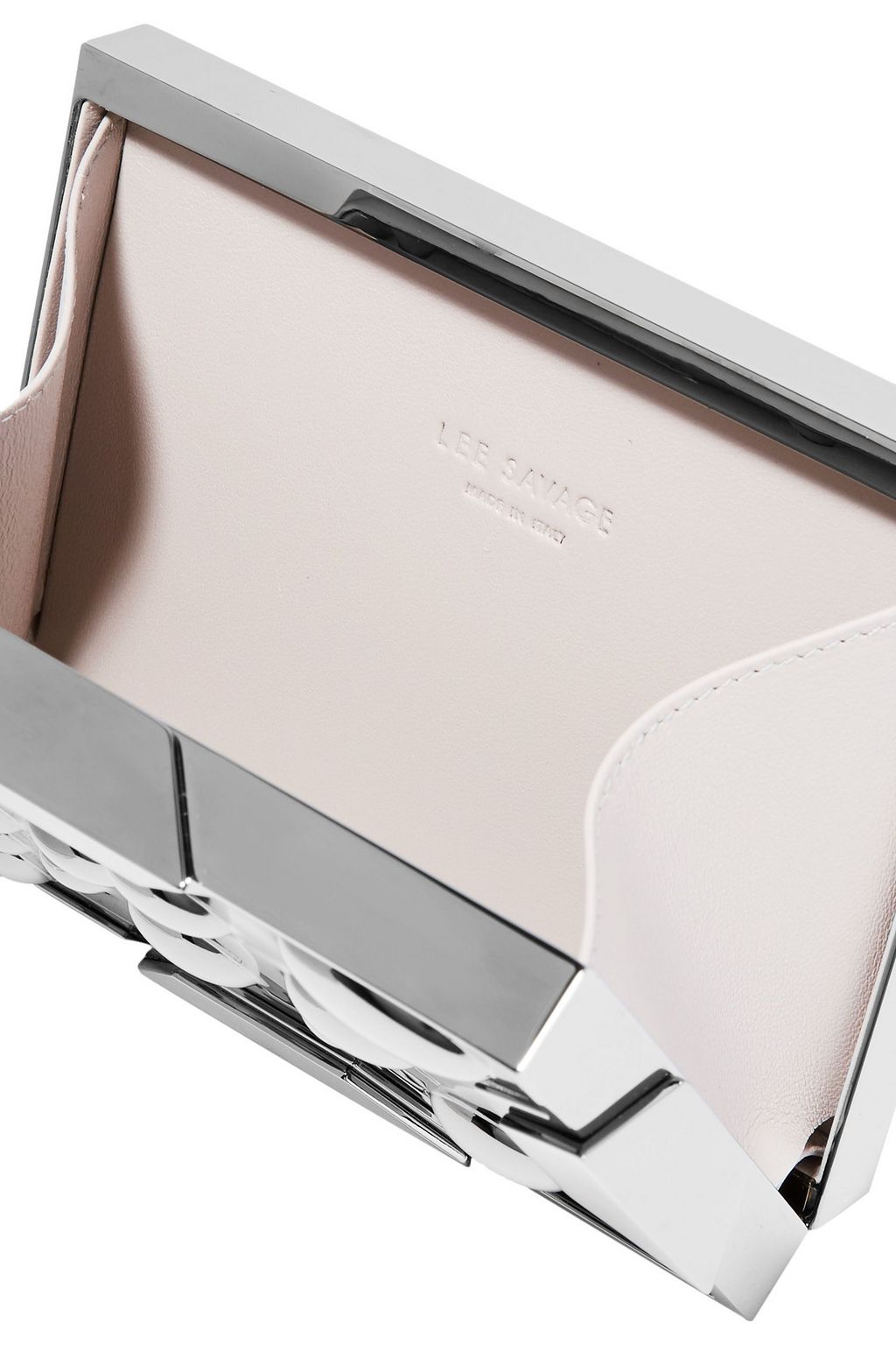 LEE SAVAGE Space Bubbles gunmetal-tone box clutch