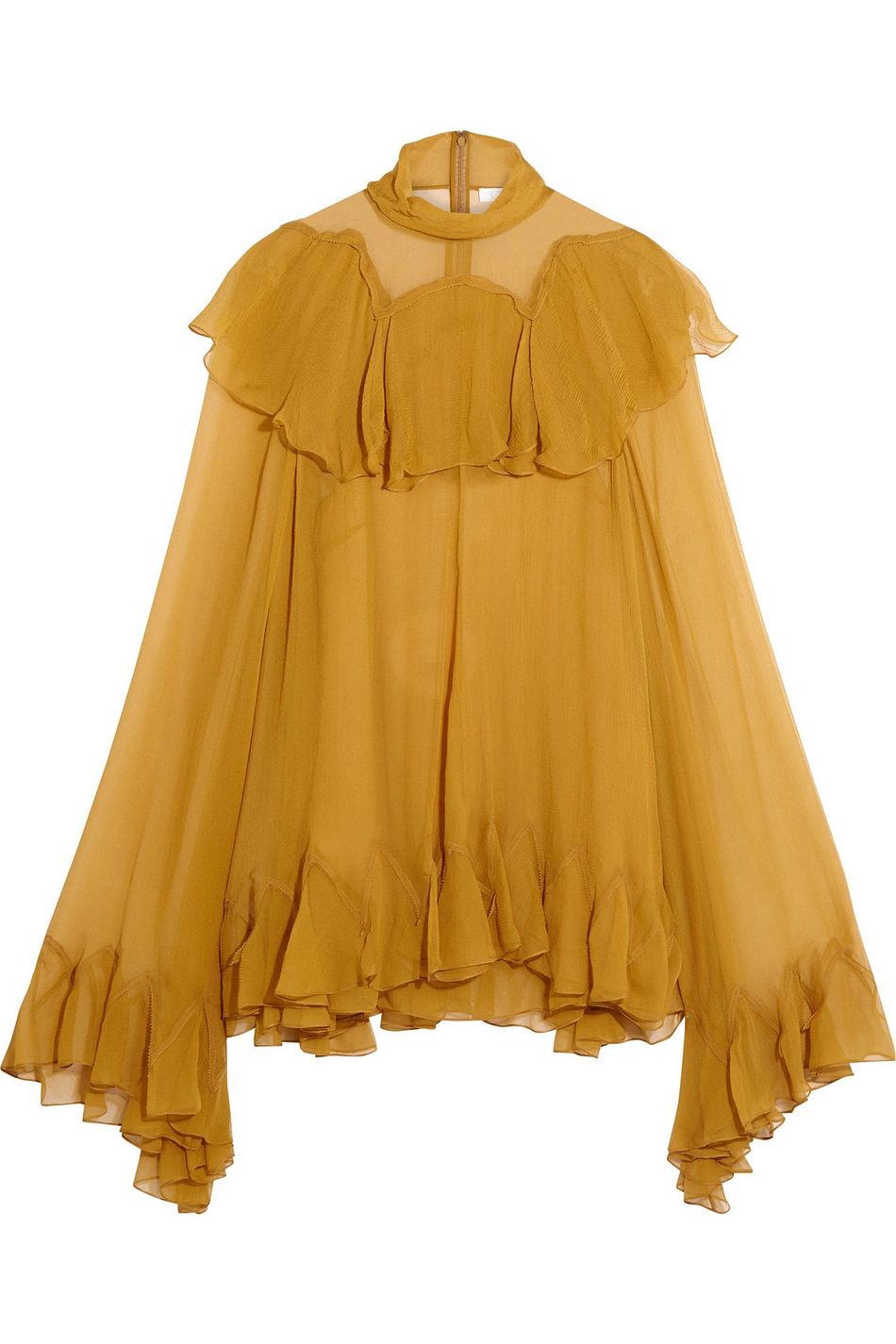 ruffle turtleneck blouse