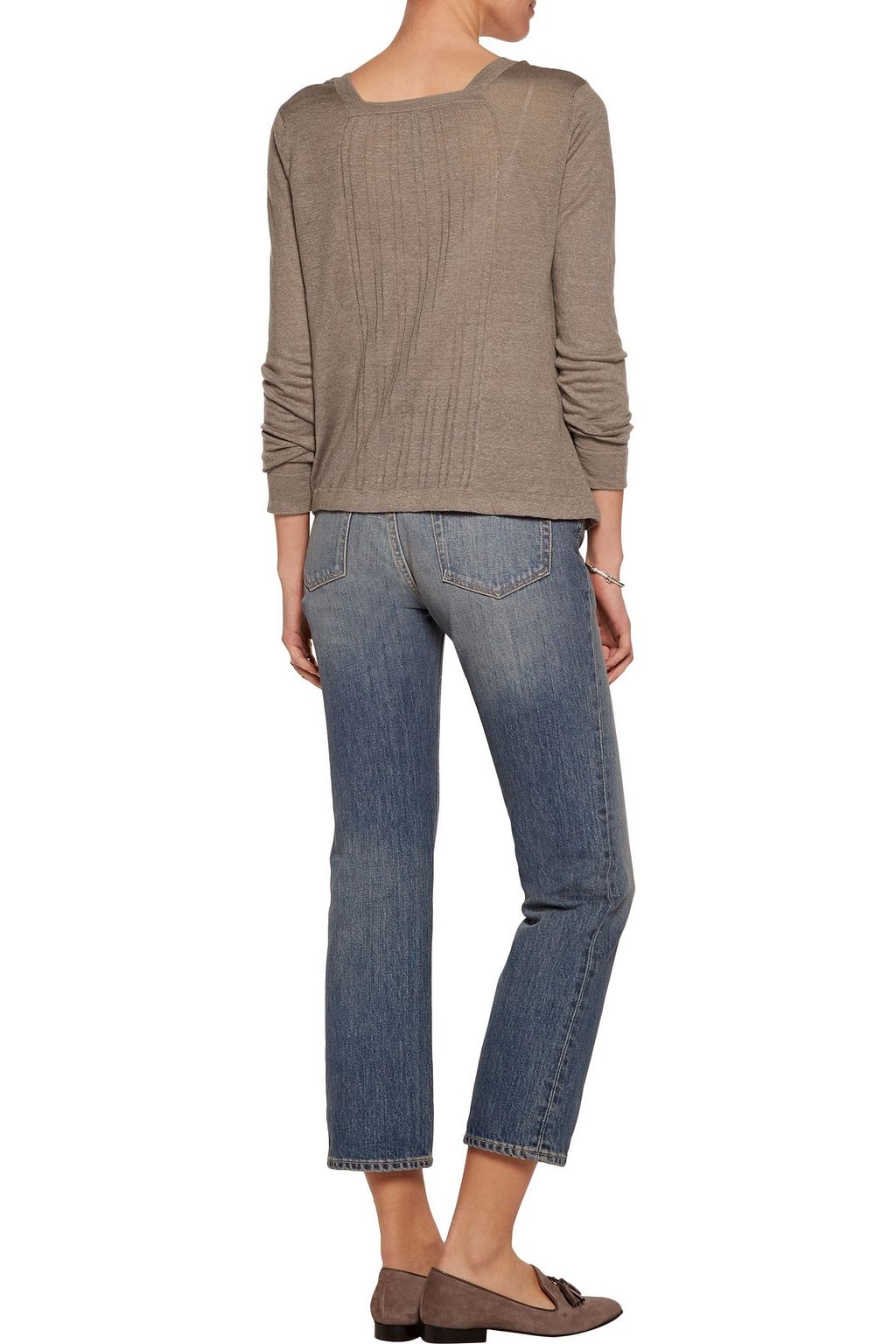SOYER Paneled linen, cashmere and silk-blend cardigan